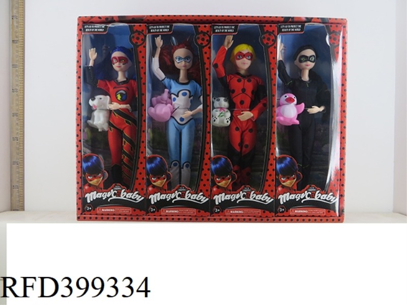 11.5 INCH SOLID BODY BARBIE 8PCS (JOINT SINGLE WITH ANIMAL) LADYBUG DOLL