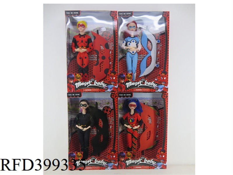 11.5 INCH SOLID BODY BARBIE (JOINT SINGLE OUTFIT WITH MASK) LADYBUG DOLL