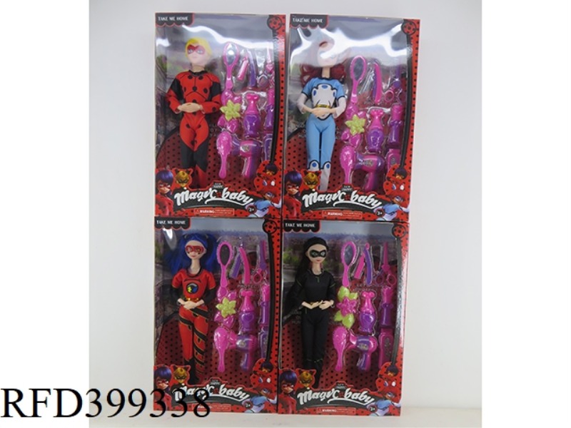 11.5 INCH SOLID BODY BARBIE (JOINT SINGLE OUTFIT PLUS ACCESSORIES) LADYBUG DOLL