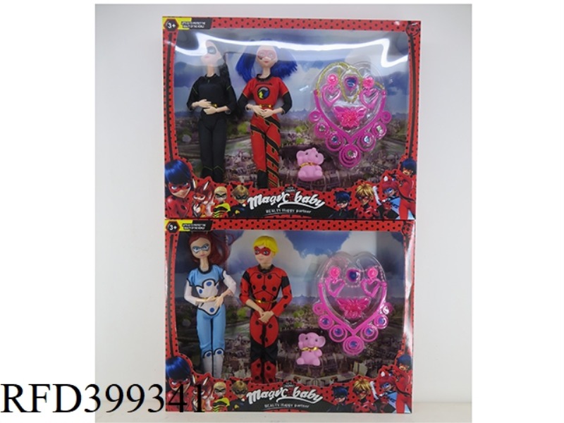 11.5 INCH SOLID BODY BARBIE (JOINT DOUBLE OUTFIT PLUS ACCESSORIES AND ANIMALS) LADYBUG DOLL