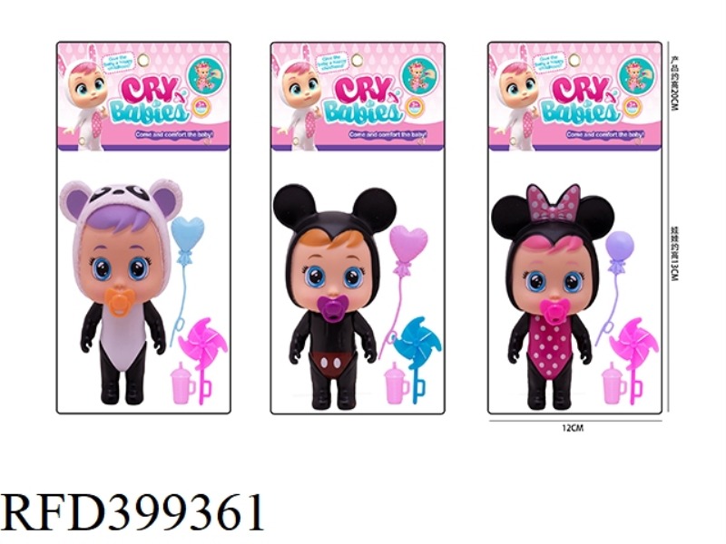 3 4.5-INCH SOLID BODY WILL SHED TEARS BEAR MICKEY MINNIE CRYING DOLL MIX