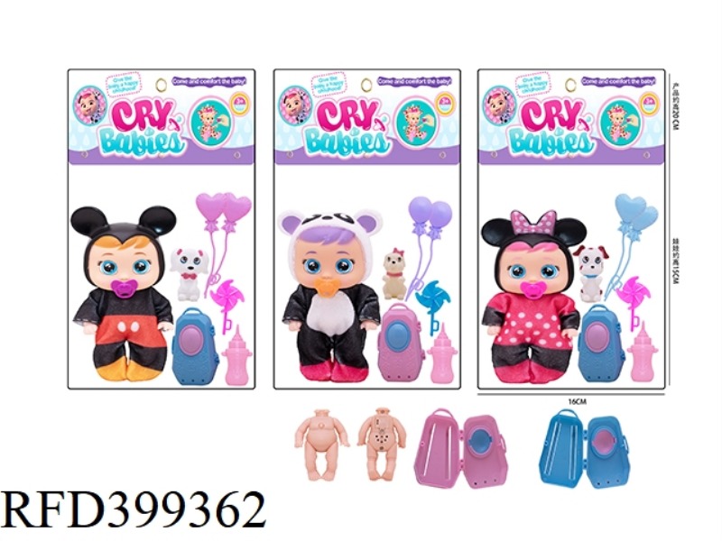 3 4.5-INCH REAL BODY WILL SHED TEARS BEAR MICKEY MINNIE CRYING DOLL MIXED
