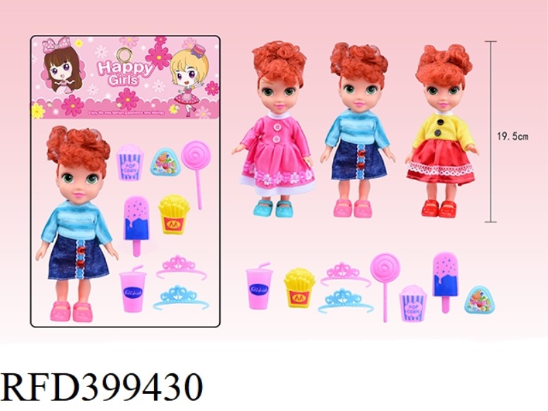 3 STYLES OF 8 INCH VINYL HAND FASHION FAT BOY DOLL MIXED