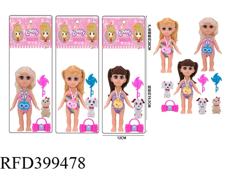 3 STYLES OF 8 INCH VINYL HAND 4D EYE FAT BABY DOLL SWIMSUIT MIXED