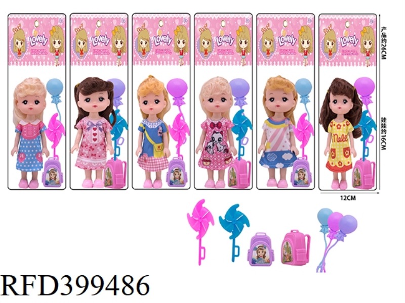 6 6-INCH SOLID-BODY MI LU DOLLS ASSORTED