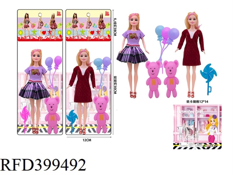 2 STYLES OF 11-INCH SOLID BODY LIVING HAND THIGH FASHION BARBIE DOLL MIX