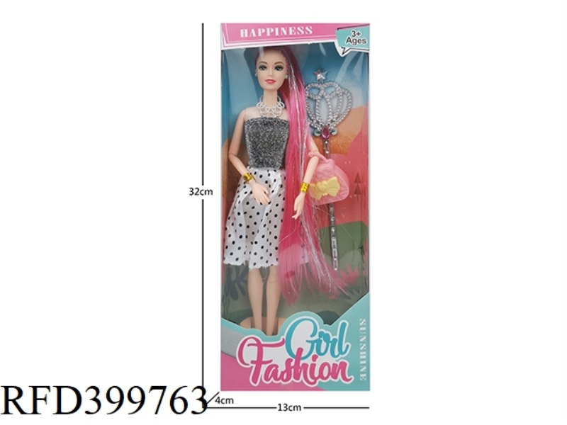 11 INCH SOLID BODY NINE-JOINT THIGH LONG HAIR (HAIR PLUS SILVER WIRE) BARBIE DOLL PLUS MAGIC WAND PL