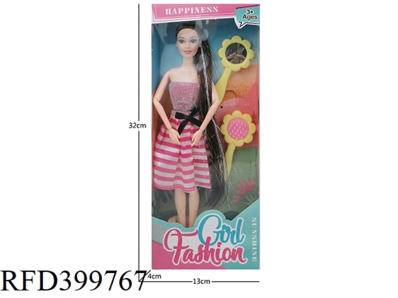 11 INCH SOLID BODY NINE-JOINT THIGH LONG HAIR (HAIR WITH SILVER WIRE) BARBIE DOLL PLUS SUNFLOWER COM
