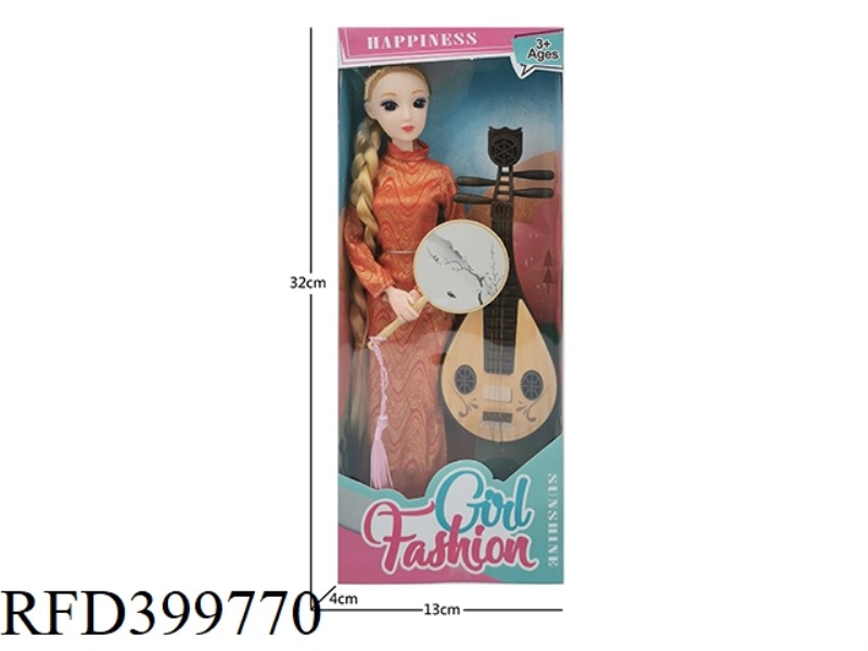 11 INCH SOLID BODY NINE JOINT THIGH LONG BRAIDED CLASSICAL CHEONGSAM 3D EYE BARBIE DOLL PLUS PIPA PL