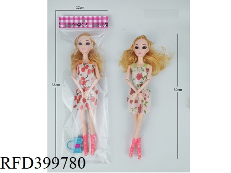 11 INCH SOLID BODY ELEVEN JOINT THIGH 3D EYE BARBIE DOLL PLUS BAG SINGLE BAG
