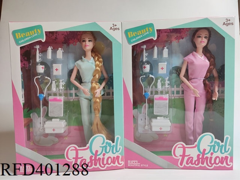 11-INCH JOINT HEAVY-WEIGHT BARBIE NURSE SERIES WITH BLISTER MEDICAL EQUIPMENT TWO-COLOR MIXED