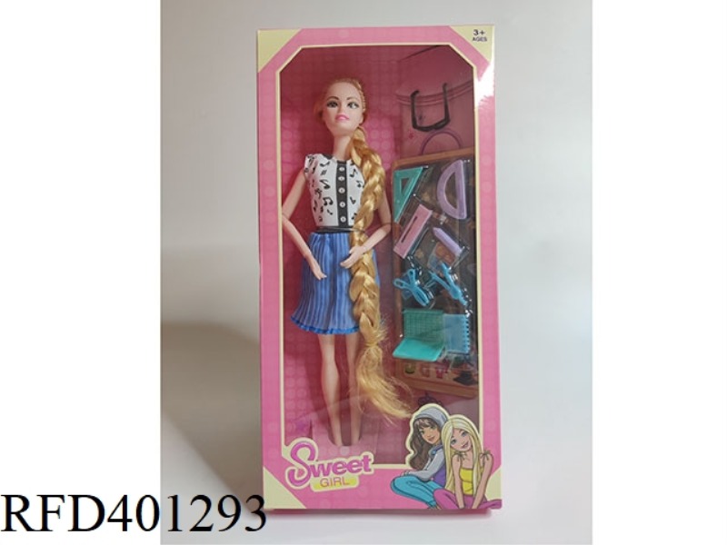 11 INCH JOINT WEIGHT BARBIE TEACHER SERIES GLASSES + TEACHING AIDS BLISTER