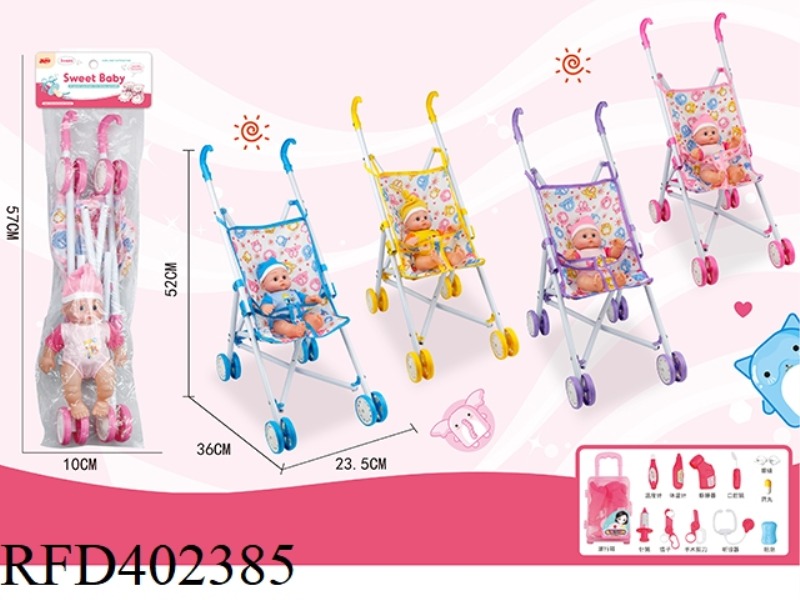 IRON CART + MALE BABY (10 INCHES) + TROLLEY CASE