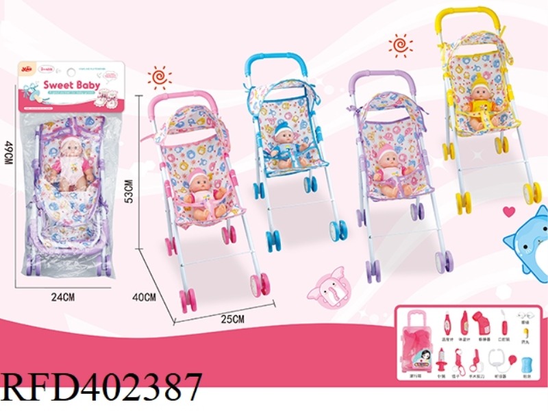 IRON CART + MALE BABY (10 INCHES) + TROLLEY CASE