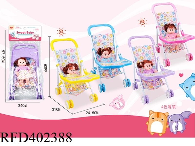 IRON DINING CHAIR CART + GIRL (14 INCHES)