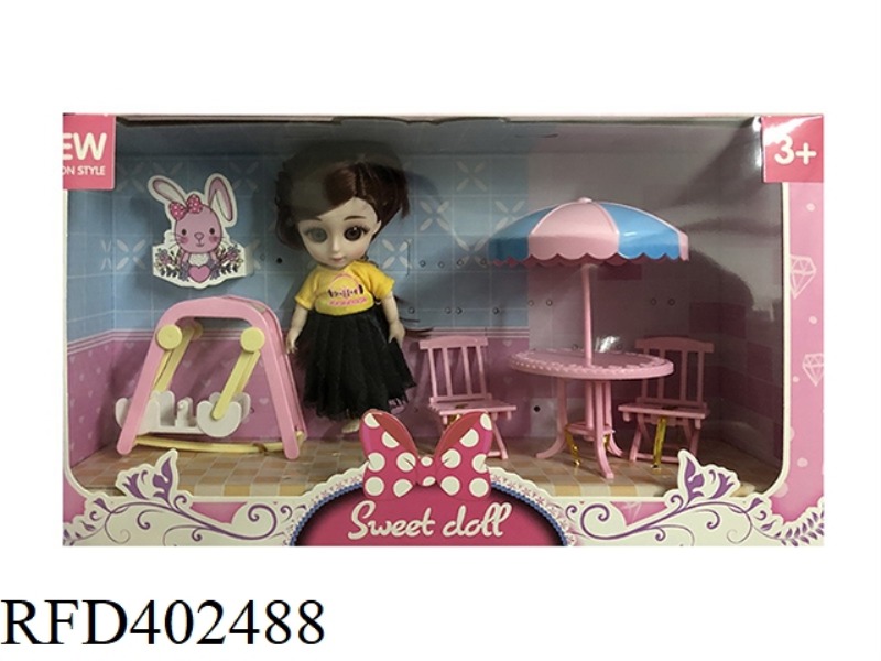 6 INCH SOLID BODY WITH 13 JOINTS 3D REAL EYEBALLS EXQUISITE LITTLE LOLI WITH TABLE, CHAIR, SWING ACC