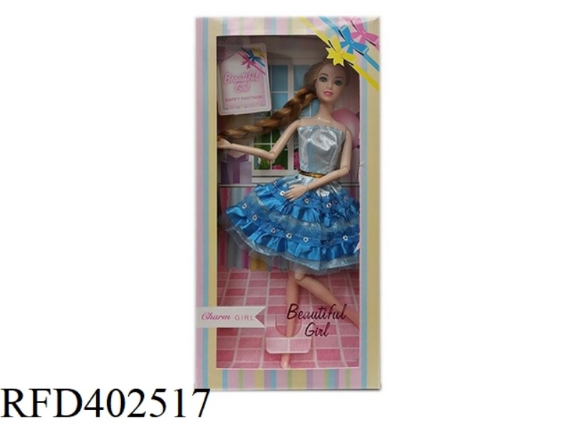 11.5 INCH SOLID BODY 11 JOINT FASHION SHORT SKIRT TWIST BRAID BARBIE