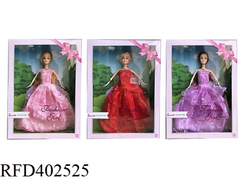 11.5 INCH REAL BODY WEDDING DRESS BIG DRESS BARBIE WITH EARRINGS BRACELET 3 ASSORTED