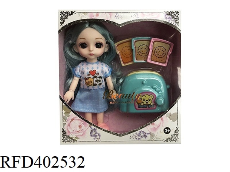 6 INCH SOLID BODY WITH 13 JOINTS 3D REAL EYEBALLS EXQUISITE LITTLE LOLI WITH BREAD MACHINE BLISTER A