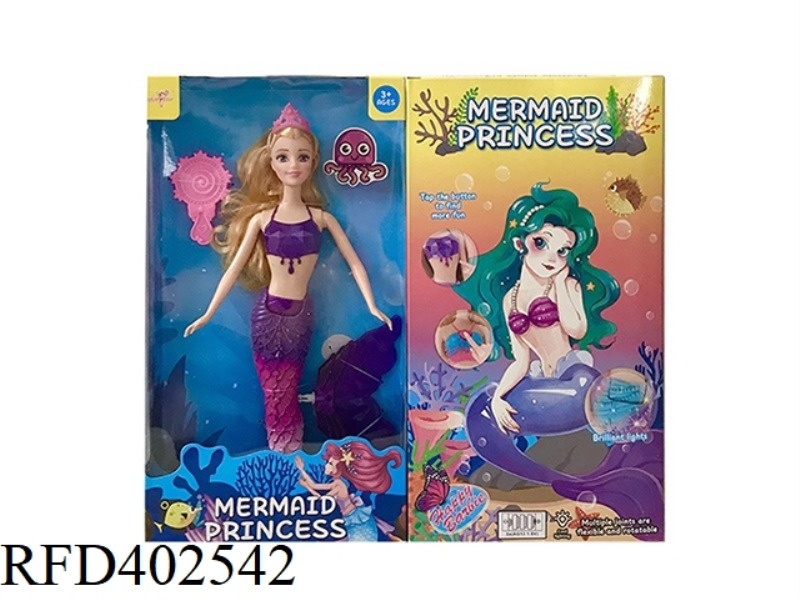14 INCH REAL MERMAID PRINCESS WITH CROWN ACCESSORIES