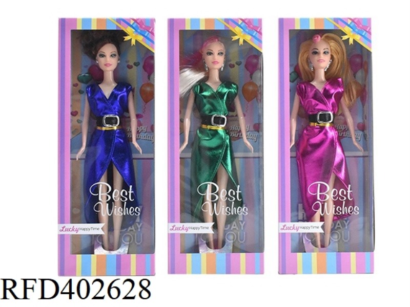 11.5 INCH SOLID LIVING HAND DRESS BARBIE WITH EARRINGS 3 ASSORTED
