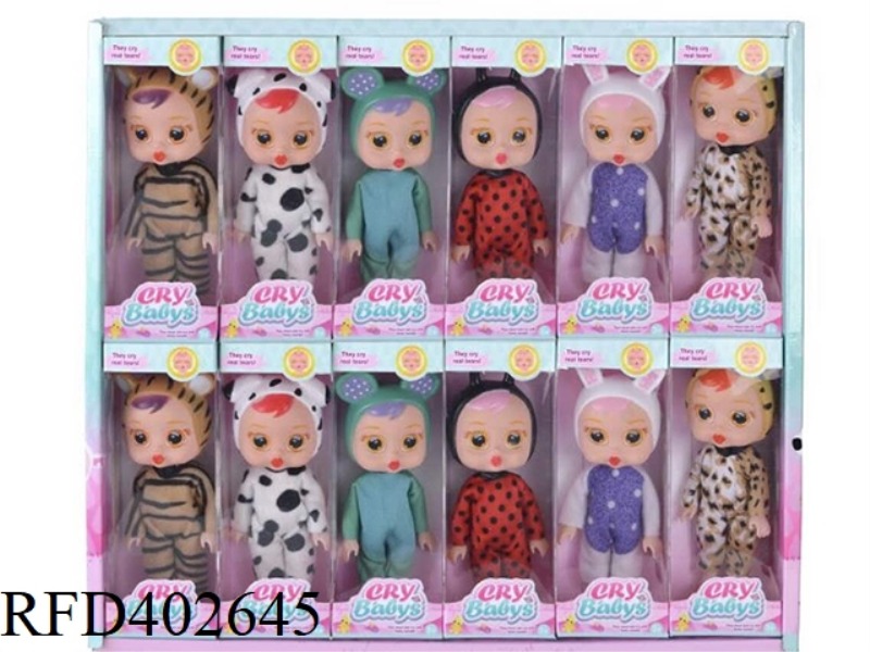 6 INCH SOLID BODY CRYING DOLL 6 ASSORTED 12PCS
