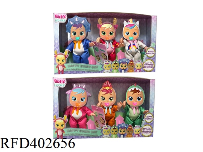 THE 2ND GENERATION 5.5-INCH VINYL UNICORN CRYING DOLL WITH TEARING FUNCTION, WITH MILK BOTTLE, PACIF