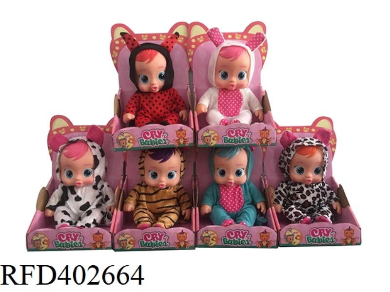 10-INCH VINYL CRYING DOLL CAN DRINK WATER AND REALLY SHED TEARS, WITH FOUR TONES OF MUSIC, AND 6 TYP