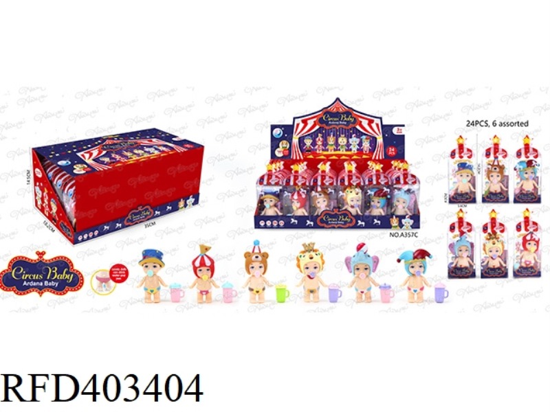 3 INCH CIRCUS EYE OPEN DOLL 24PCS