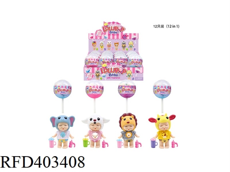 ANIMAL LOLLIPOP 12PCS