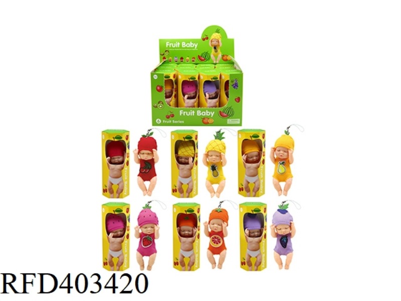 4.5 INCH FRUIT NAP BABY WITH FRUIT SCENT 6 MIXED 12PCS