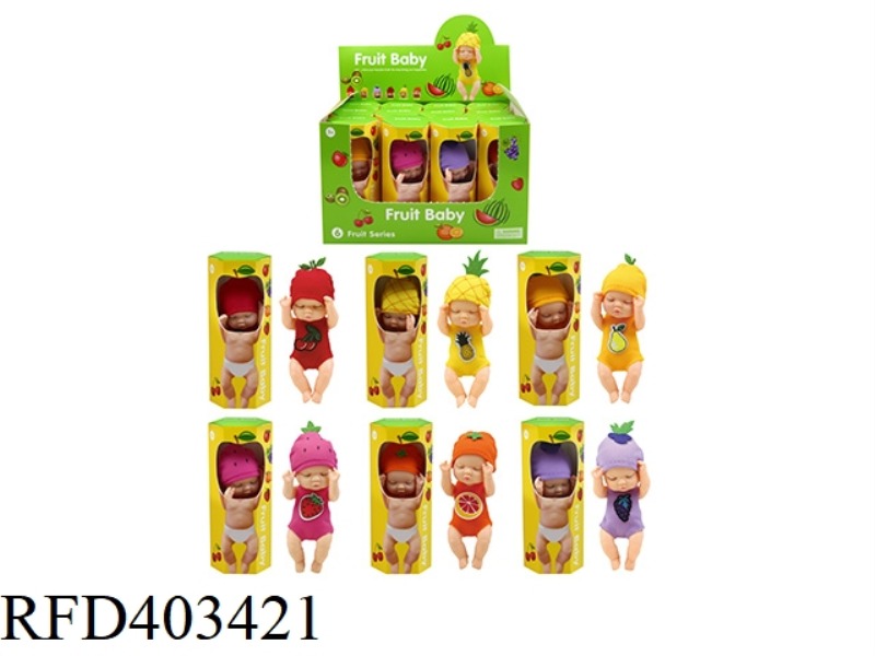 4.5 INCH FRUIT NAP BABY WITH FRUIT SCENT 6 MIXED 12PCS