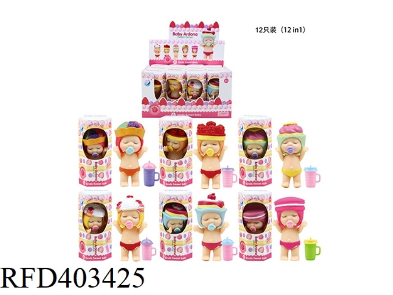 3 INCH DRINKING WATER, PEE, FRUIT NAPPING BABY WITH FRAGRANCE, 6 TYPES OF MIXED 12PCS