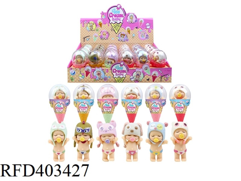 3 INCH ICE CREAM DOLL 6 TYPES MIXED 24PCS
