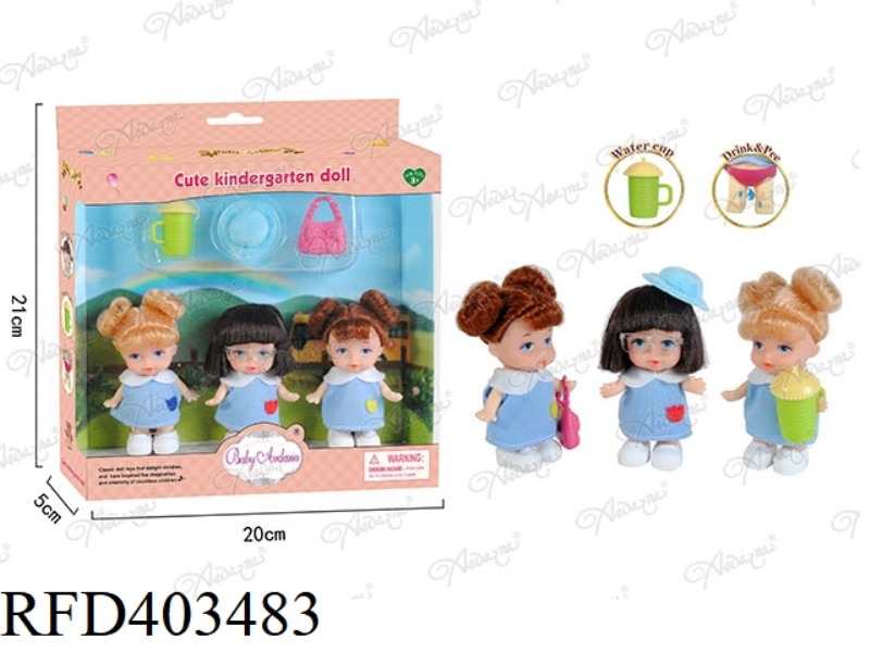 KINDERGARTEN GIRL, 3 INCH GIRL + ACCESSORIES