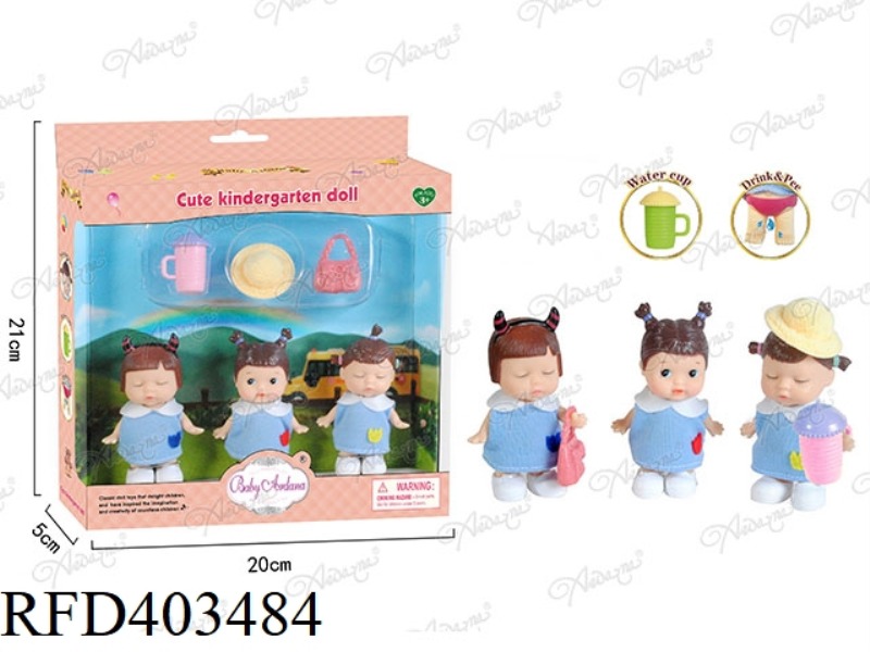 KINDERGARTEN GIRL, 3 INCH GIRL + ACCESSORIES