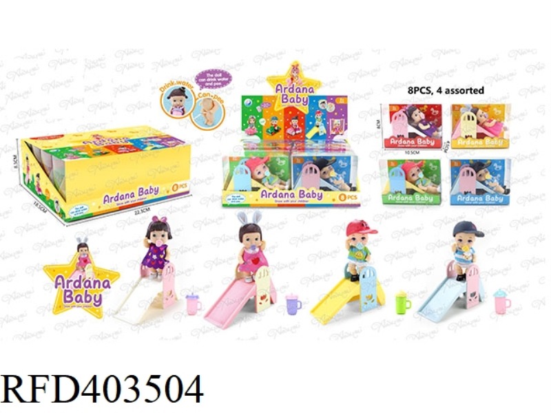 3 INCH DOLL PLAY SLIDE 8PCS