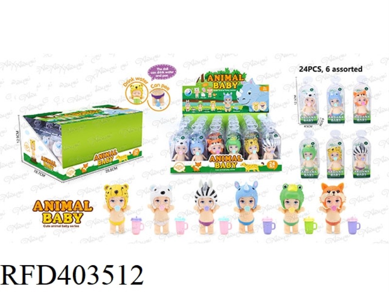 ANIMAL BABY OPEN EYES 6 MIXED 24PCS