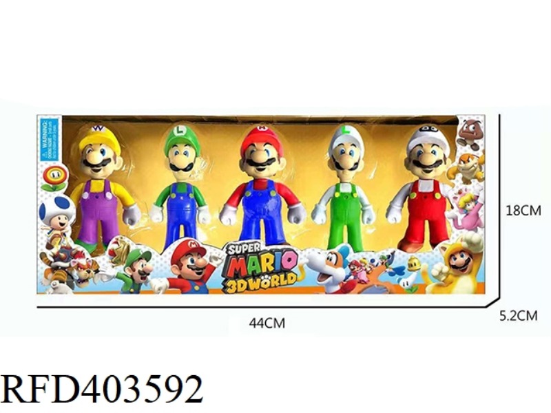 MARIO 5 PCS 1 TYPE BOXED, DOLLS WITH LIGHTS IN BULK