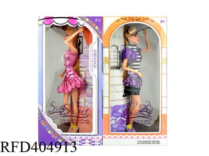 11.5 INCH ARTICULATED FASHION BARBIE DOLL 2 ASSORTED