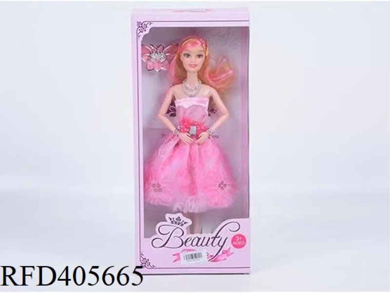 11.5-INCH MULTI-JOINT WEIGHT BARBIE DOLL WITH HIGH-END FASHION DRESS/JEWELRY/BUTTERFLY ACCESSORIES