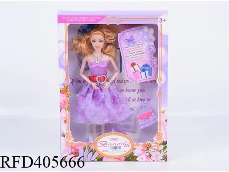 11.5-INCH MULTI-JOINT WEIGHT BARBIE DOLL WITH HIGH-END FASHION DRESS/JEWELRY/HANDBAG