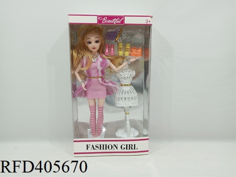 11.5 INCH MULTI-JOINT FASHION SOLID BARBIE COLOR BOX WITH COSTUME