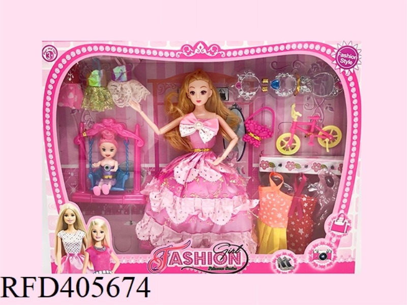 11.5-INCH MULTI-JOINT EVENING BARBIE DOLL COLOR BOX WITH COSTUMES