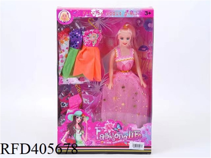 11.5-INCH MULTI-JOINT HOLLOW EVENING BARBIE DOLL COLOR BOX WITH MULTI-STYLE CLOTHING