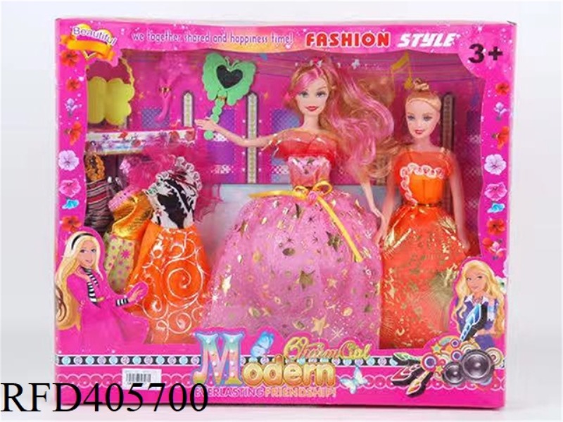 11.5-INCH MULTI-JOINT SOLID EVENING DOUBLE BARBIE COLOR BOX WITH FOUR-LEAF BAG/PLUM COMB/BUTTERFLY M