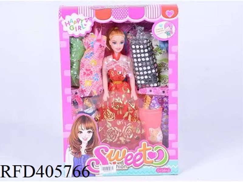 11.5-INCH MULTI-JOINT HOLLOW EVENING BARBIE DOLL COLOR BOX WITH MULTI-STYLE CLOTHING