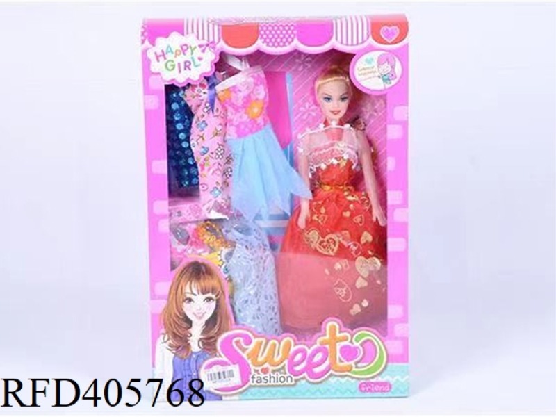 11.5-INCH MULTI-JOINT HOLLOW EVENING BARBIE DOLL COLOR BOX WITH MULTI-STYLE CLOTHING