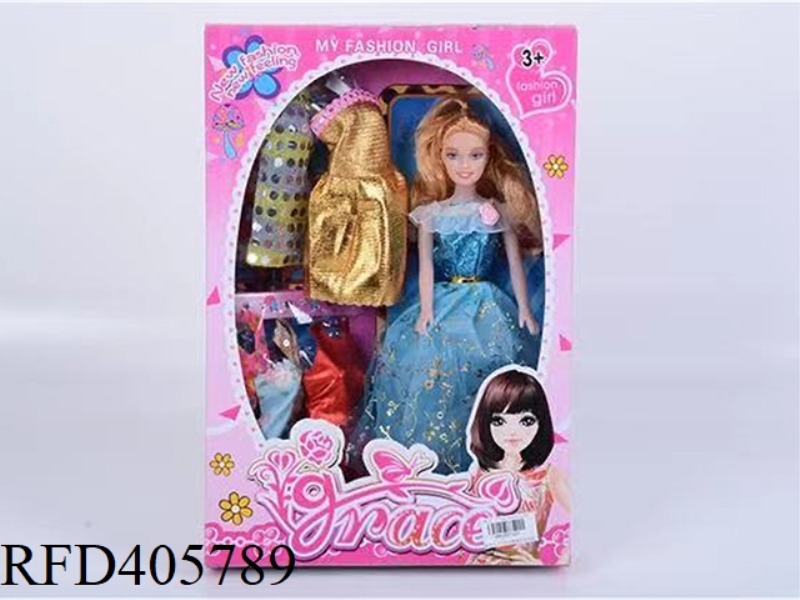 11.5-INCH MULTI-JOINT HOLLOW EVENING BARBIE DOLL COLOR BOX WITH MULTI-STYLE CLOTHING