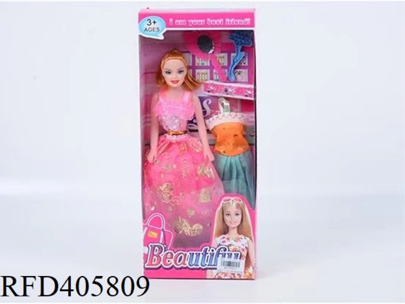11.5 INCH EMPTY BARBIE DOLL WITH COMB MIRROR/CLOTHING